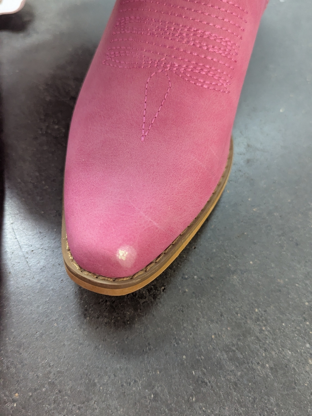Pink Suede Western Knee-High Boots - Picture 3 of 4